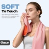 image:imageROXUN Cooling Towels 4 Pack 40x12 Chilly Ice Rags for Neck and Face  GrayBlueGreenBlack Soft Breathable Sports and Outdoor Workouts Comes with Storage Bags amp CarabinersGraydark Graybluegrayish Blue