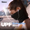image:imageROXUN Neck Gaiter 4 Pack Summer Cooling Breathable Face Mask for Outdoors  Stretch Moisture Wicking UPF 50 Wind Dust UV Protection 95 Polyester 5 Spandex Quick Dry amp WashableCamoinkwash Bluetropical Leafwave Green