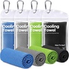 image:imageROXUN Cooling Towels 4 Pack 40x12 Chilly Ice Rags for Neck and Face  GrayBlueGreenBlack Soft Breathable Sports and Outdoor Workouts Comes with Storage Bags amp CarabinersGraybluegreenblack