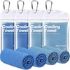 image:imageROXUN Cooling Towels 4 Pack 40x12 Chilly Ice Rags for Neck and Face  GrayBlueGreenBlack Soft Breathable Sports and Outdoor Workouts Comes with Storage Bags amp Carabiners2 Blue2 Grayish Blue