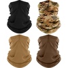image:imageROXUN Neck Gaiter 4 Pack Summer Cooling Breathable Face Mask for Outdoors  Stretch Moisture Wicking UPF 50 Wind Dust UV Protection 95 Polyester 5 Spandex Quick Dry amp WashableBlacksandbrowntropical Leaf