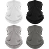 image:imageROXUN Neck Gaiter 4 Pack Summer Cooling Breathable Face Mask for Outdoors  Stretch Moisture Wicking UPF 50 Wind Dust UV Protection 95 Polyester 5 Spandex Quick Dry amp WashableBlackwhitegraylight Gray