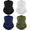 image:imageROXUN Neck Gaiter 4 Pack Summer Cooling Breathable Face Mask for Outdoors  Stretch Moisture Wicking UPF 50 Wind Dust UV Protection 95 Polyester 5 Spandex Quick Dry amp WashableBlackwhitenavyarmy Green
