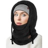 image:imageROXUN Ski Mask Fleece Balaclava Windproof Face Mask Winter Warm Neck Cover  Adjustable Drawstring Windproof thermal fleece mask One size fits adults Full winter neck coverageBlack