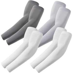 image:imageROXUN Arm Sleeves Cooling UV Sun Protection Sport Compression for Men Women  UPF50Seamless cover armsTattoocoveringLightweight amp breathabledaily wearOutdoor workBasketball BaseballMangas2 Whitedark Graylight Gray