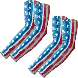image:imageROXUN Arm Sleeves Cooling UV Sun Protection Sport Compression for Men Women  UPF50Seamless cover armsTattoocoveringLightweight amp breathabledaily wearOutdoor workBasketball BaseballMangas2 Pairs America Flag1