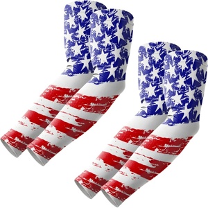 image:imageROXUN Arm Sleeves Cooling UV Sun Protection Sport Compression for Men Women  UPF50Seamless cover armsTattoocoveringLightweight amp breathabledaily wearOutdoor workBasketball BaseballMangas2 Pairs America Flag2