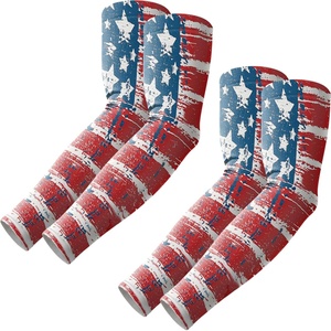 image:imageROXUN Arm Sleeves Cooling UV Sun Protection Sport Compression for Men Women  UPF50Seamless cover armsTattoocoveringLightweight amp breathabledaily wearOutdoor workBasketball BaseballMangas2 Pairs America Flag3