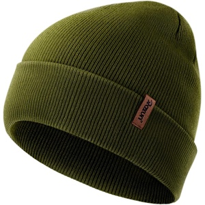 image:imageROXUN Beanie for MenWomen Winter Hat Soft Warm Unisex Skull Stocking Cap  cuffed beaniestretchknit fit suits daily wearhiking skiing cyclingArmy Green