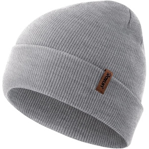 image:imageROXUN Beanie for MenWomen Winter Hat Soft Warm Unisex Skull Stocking Cap  cuffed beaniestretchknit fit suits daily wearhiking skiing cyclingLight Gray