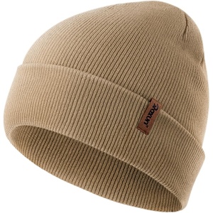 image:imageROXUN Beanie for MenWomen Winter Hat Soft Warm Unisex Skull Stocking Cap  cuffed beaniestretchknit fit suits daily wearhiking skiing cyclingLight Khaki