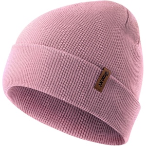 image:imageROXUN Beanie for MenWomen Winter Hat Soft Warm Unisex Skull Stocking Cap  cuffed beaniestretchknit fit suits daily wearhiking skiing cyclingLight Pink