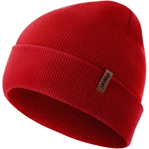 image:imageROXUN Beanie for MenWomen Winter Hat Soft Warm Unisex Skull Stocking Cap  cuffed beaniestretchknit fit suits daily wearhiking skiing cyclingRed