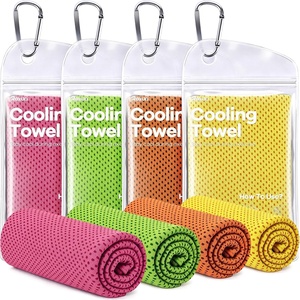 image:imageROXUN Cooling Towels 4 Pack 40x12 Chilly Ice Rags for Neck and Face  GrayBlueGreenBlack Soft Breathable Sports and Outdoor Workouts Comes with Storage Bags amp CarabinersPinkgreenorangeyellow