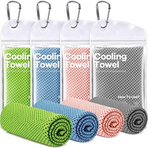 image:imageROXUN Cooling Towels 4 Pack 40x12 Chilly Ice Rags for Neck and Face  GrayBlueGreenBlack Soft Breathable Sports and Outdoor Workouts Comes with Storage Bags amp CarabinersGraygrayish Bluelight Pinkgreen