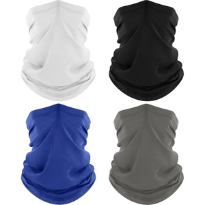 image:imageROXUN Neck Gaiter 4 Pack Summer Cooling Breathable Face Mask for Outdoors  Stretch Moisture Wicking UPF 50 Wind Dust UV Protection 95 Polyester 5 Spandex Quick Dry amp WashableBlackgraywhiteblue
