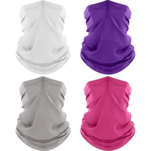 image:imageROXUN Neck Gaiter 4 Pack Summer Cooling Breathable Face Mask for Outdoors  Stretch Moisture Wicking UPF 50 Wind Dust UV Protection 95 Polyester 5 Spandex Quick Dry amp WashableWhitelight Graypurplepink