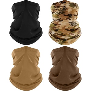 image:imageROXUN Neck Gaiter 4 Pack Summer Cooling Breathable Face Mask for Outdoors  Stretch Moisture Wicking UPF 50 Wind Dust UV Protection 95 Polyester 5 Spandex Quick Dry amp WashableBlacksandbrowntropical Leaf
