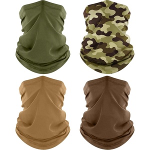 image:imageROXUN Neck Gaiter 4 Pack Summer Cooling Breathable Face Mask for Outdoors  Stretch Moisture Wicking UPF 50 Wind Dust UV Protection 95 Polyester 5 Spandex Quick Dry amp WashableArmy Greensandbrowngreen Camo