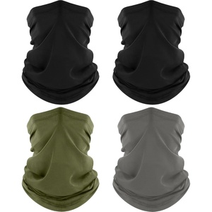 image:imageROXUN Neck Gaiter 4 Pack Summer Cooling Breathable Face Mask for Outdoors  Stretch Moisture Wicking UPF 50 Wind Dust UV Protection 95 Polyester 5 Spandex Quick Dry amp Washable2 Blackgrayarmy Green