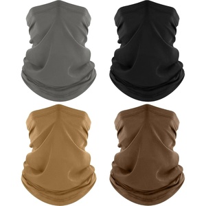 image:imageROXUN Neck Gaiter 4 Pack Summer Cooling Breathable Face Mask for Outdoors  Stretch Moisture Wicking UPF 50 Wind Dust UV Protection 95 Polyester 5 Spandex Quick Dry amp WashableBlackgraysandbrown