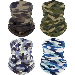 image:imageROXUN Neck Gaiter 4 Pack Summer Cooling Breathable Face Mask for Outdoors  Stretch Moisture Wicking UPF 50 Wind Dust UV Protection 95 Polyester 5 Spandex Quick Dry amp WashableCamoinkwash Bluepixel Camosquare Camo