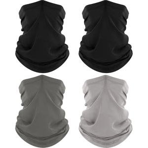 image:imageROXUN Neck Gaiter 4 Pack Summer Cooling Breathable Face Mask for Outdoors  Stretch Moisture Wicking UPF 50 Wind Dust UV Protection 95 Polyester 5 Spandex Quick Dry amp Washable2 Blackgraylight Gray