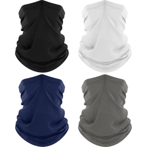 image:imageROXUN Neck Gaiter 4 Pack Summer Cooling Breathable Face Mask for Outdoors  Stretch Moisture Wicking UPF 50 Wind Dust UV Protection 95 Polyester 5 Spandex Quick Dry amp WashableBlackgraywhitenavy