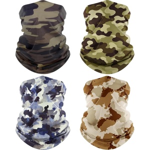 image:imageROXUN Neck Gaiter 4 Pack Summer Cooling Breathable Face Mask for Outdoors  Stretch Moisture Wicking UPF 50 Wind Dust UV Protection 95 Polyester 5 Spandex Quick Dry amp WashableCamoinkwash Bluegreen Camosand Camo