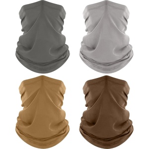 image:imageROXUN Neck Gaiter 4 Pack Summer Cooling Breathable Face Mask for Outdoors  Stretch Moisture Wicking UPF 50 Wind Dust UV Protection 95 Polyester 5 Spandex Quick Dry amp WashableGraylight Graysandbrown