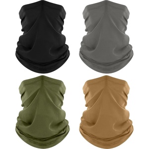 image:imageROXUN Neck Gaiter 4 Pack Summer Cooling Breathable Face Mask for Outdoors  Stretch Moisture Wicking UPF 50 Wind Dust UV Protection 95 Polyester 5 Spandex Quick Dry amp WashableBlackgrayarmy Greensand