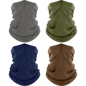 image:imageROXUN Neck Gaiter 4 Pack Summer Cooling Breathable Face Mask for Outdoors  Stretch Moisture Wicking UPF 50 Wind Dust UV Protection 95 Polyester 5 Spandex Quick Dry amp WashableGrayarmy Greennavybrown