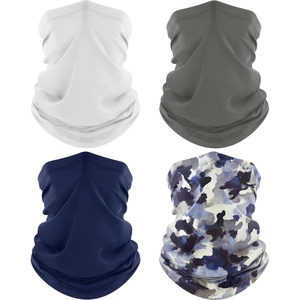 image:imageROXUN Neck Gaiter 4 Pack Summer Cooling Breathable Face Mask for Outdoors  Stretch Moisture Wicking UPF 50 Wind Dust UV Protection 95 Polyester 5 Spandex Quick Dry amp WashableGraywhitenavyinkwash Blue