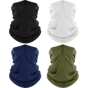 image:imageROXUN Neck Gaiter 4 Pack Summer Cooling Breathable Face Mask for Outdoors  Stretch Moisture Wicking UPF 50 Wind Dust UV Protection 95 Polyester 5 Spandex Quick Dry amp WashableBlackwhitenavyarmy Green