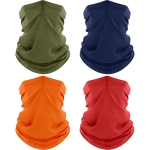 image:imageROXUN Neck Gaiter 4 Pack Summer Cooling Breathable Face Mask for Outdoors  Stretch Moisture Wicking UPF 50 Wind Dust UV Protection 95 Polyester 5 Spandex Quick Dry amp WashableArmy Greennavyorangered