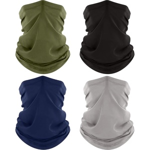 image:imageROXUN Neck Gaiter 4 Pack Summer Cooling Breathable Face Mask for Outdoors  Stretch Moisture Wicking UPF 50 Wind Dust UV Protection 95 Polyester 5 Spandex Quick Dry amp WashableBlacklight Graynavyarmy Green
