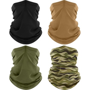image:imageROXUN Neck Gaiter 4 Pack Summer Cooling Breathable Face Mask for Outdoors  Stretch Moisture Wicking UPF 50 Wind Dust UV Protection 95 Polyester 5 Spandex Quick Dry amp WashableBlackarmy Greensandwave Green