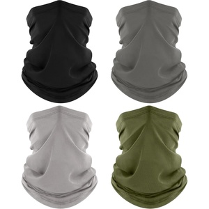 image:imageROXUN Neck Gaiter 4 Pack Summer Cooling Breathable Face Mask for Outdoors  Stretch Moisture Wicking UPF 50 Wind Dust UV Protection 95 Polyester 5 Spandex Quick Dry amp WashableBlackgraylight Grayarmy Green