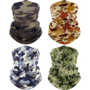 image:imageROXUN Neck Gaiter 4 Pack Summer Cooling Breathable Face Mask for Outdoors  Stretch Moisture Wicking UPF 50 Wind Dust UV Protection 95 Polyester 5 Spandex Quick Dry amp WashableCamoinkwash Bluemaplemossy
