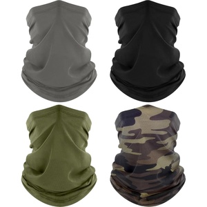 image:imageROXUN Neck Gaiter 4 Pack Summer Cooling Breathable Face Mask for Outdoors  Stretch Moisture Wicking UPF 50 Wind Dust UV Protection 95 Polyester 5 Spandex Quick Dry amp WashableBlackgrayarmy Greencamo
