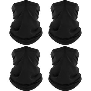 image:imageROXUN Neck Gaiter 4 Pack Summer Cooling Breathable Face Mask for Outdoors  Stretch Moisture Wicking UPF 50 Wind Dust UV Protection 95 Polyester 5 Spandex Quick Dry amp Washable4 Black