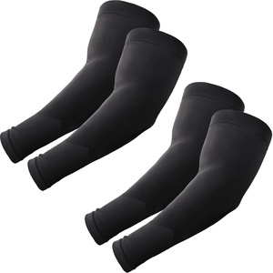 image:imageROXUN Plus Size Arm Sleeves UV Protection Cooling Sports Arm Cover Unisex  Extralarge compression arm sleeves for men and womenhighlystretchy fabricsuitable for outdoor activities2 Pairs  2 Black