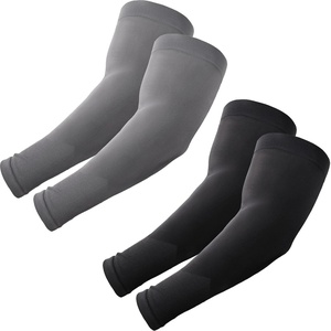 image:imageROXUN Plus Size Arm Sleeves UV Protection Cooling Sports Arm Cover Unisex  Extralarge compression arm sleeves for men and womenhighlystretchy fabricsuitable for outdoor activities2 Pairs  Blackdark Gray