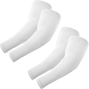 image:imageROXUN Plus Size Arm Sleeves UV Protection Cooling Sports Arm Cover Unisex  Extralarge compression arm sleeves for men and womenhighlystretchy fabricsuitable for outdoor activities2 Pairs  2 White