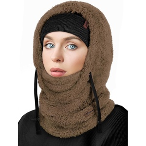 image:imageROXUN Ski Mask Fleece Balaclava Windproof Face Mask Winter Warm Neck Cover  Adjustable Drawstring Windproof thermal fleece mask One size fits adults Full winter neck coverageCoffee