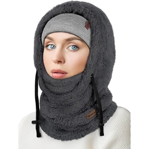 image:imageROXUN Ski Mask Fleece Balaclava Windproof Face Mask Winter Warm Neck Cover  Adjustable Drawstring Windproof thermal fleece mask One size fits adults Full winter neck coverageCharcoal Gray
